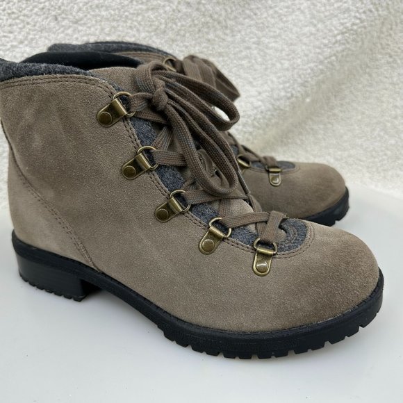 Mocha Brown Mushroom Suede Faralyn Alpha Women’s size 7.5 CLARKS Leather Boots - Picture 12 of 15